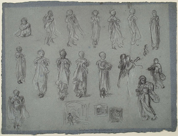 Study for 'The Daphnephoria' and 'Moorish Garden; A Dream of Granada': Female Children