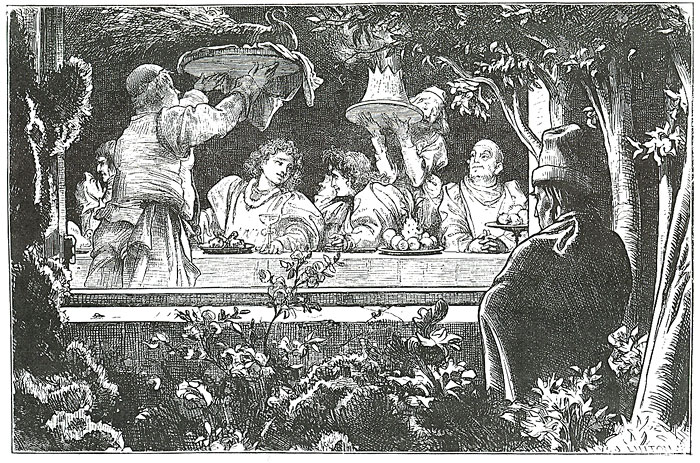 Illustration for 'Romola': 'A Supper in the Rucellai Gardens'