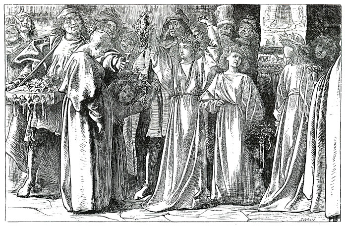 Illustration for 'Romola': 'Monna Brigida's Conversion'