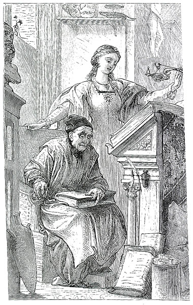 Illustration for 'Romola': 'The Blind Scholar and his Daughter'