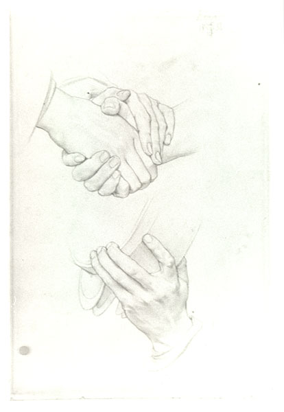 Studies for 'The Reconciliation...' and 'Cimabue's Celebrated Madonna...': Hands
