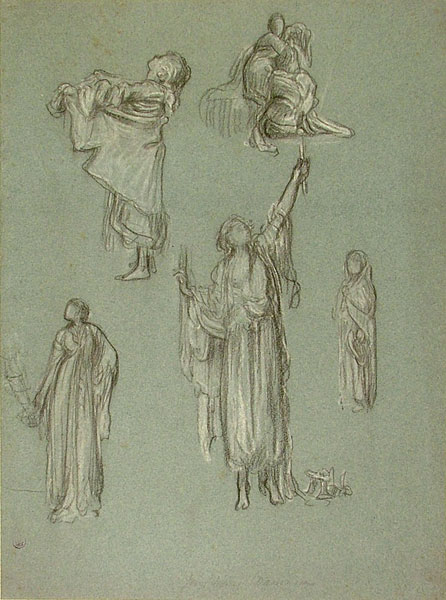 Study for 'Old Damascus; Jews' Quarter': Girl, Female Figures