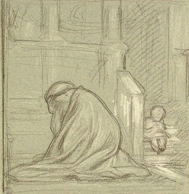 Study for 'Widow's Prayer': Composition