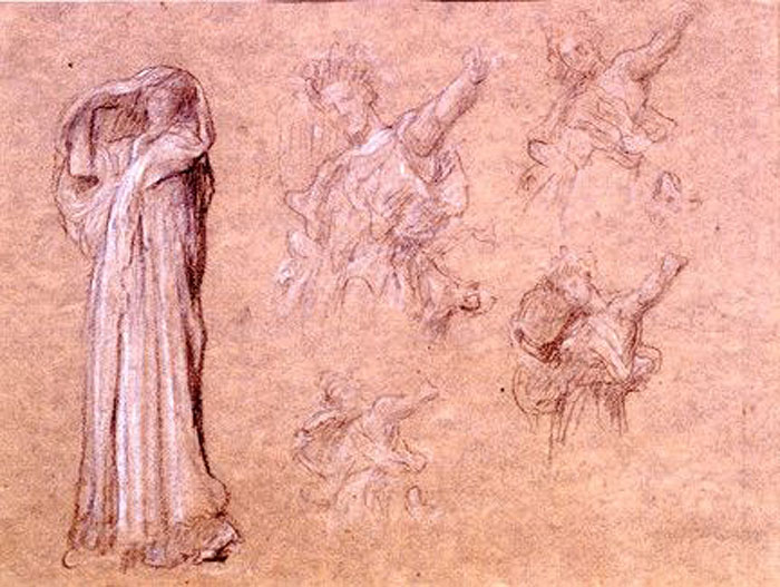 Studies for 'Bacchante' and 'Farewell!': Female Figures