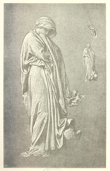 Study for 'Captive Andromache': Andromache, Drapery