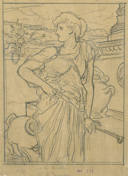 Study for 'At the Fountain': Composition