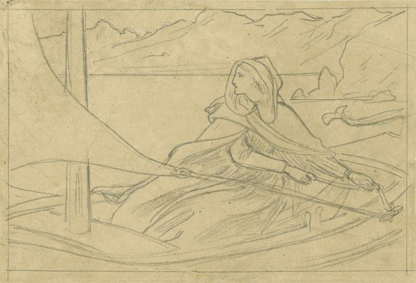 Study for an Illustration for 'Romola': 'Drifting Away'