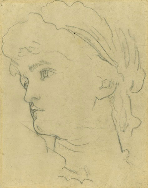 Study for 'The Jealousy of Simoetha the Sorceress': Female Head