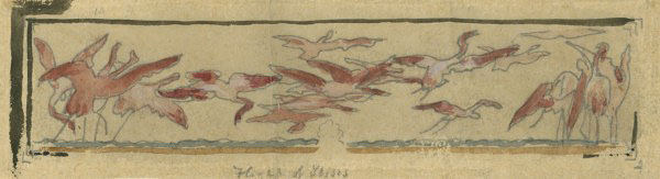 Study for Decoration for 44 Belgrave Square, London: Frieze with Birds