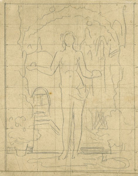Study for 'The Antique Juggling Girl': Composition