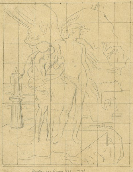 Study for 'Daedalus and Icarus': Composition