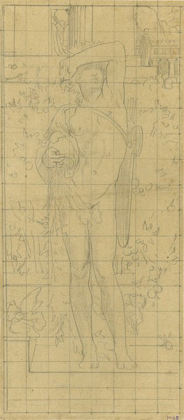 Study for 'Boy with a Shield Holding a Vase': Composition
