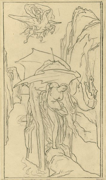 Study for 'Perseus and Andromeda': Composition