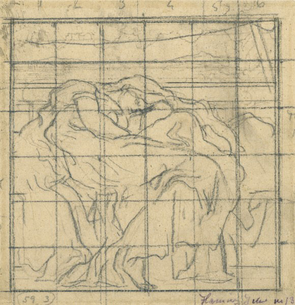 Study for 'Flaming June': Composition