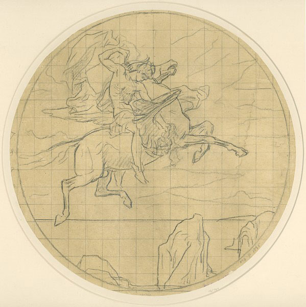 Study for 'Perseus on Pegasus Hastening to the Rescue of Andromeda': Composition