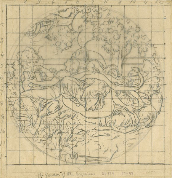 Study for 'The Garden of the Hesperides': Composition