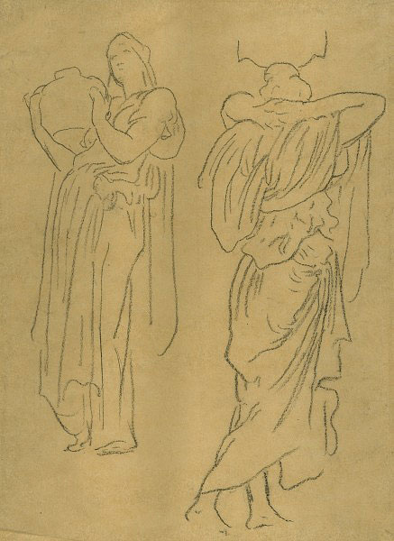 Studies for 'Captive Andromache': Female Figures with Pitchers