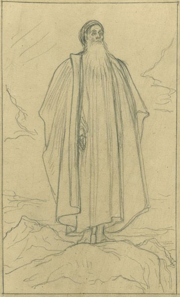 Study for an Illustration for 'Dalziel's Bible Gallery': 'Moses Views the Promised Land'
