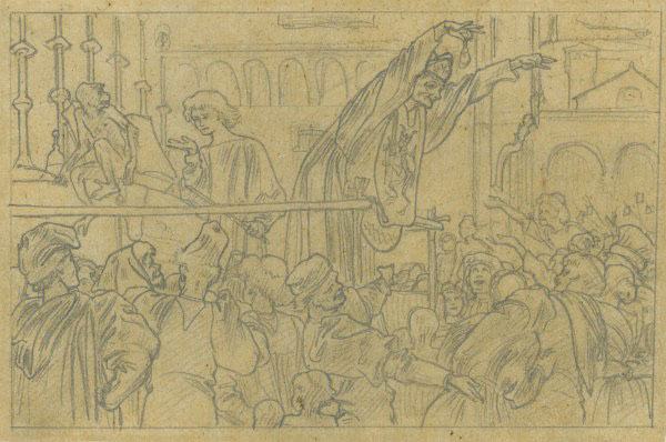 Study for an Illustration for 'Romola': 'The Peasants' Fair'