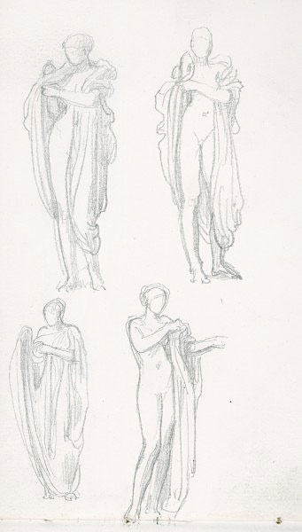 Studies of a Female Figure Undressing