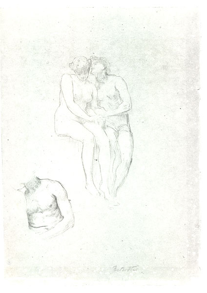 Study for 'Whispers': Male and Female Figures