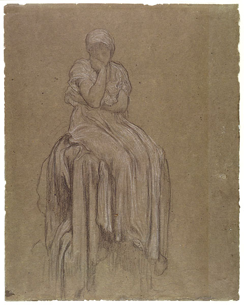Study for 'Solitude': Female Figure with Draped Seat