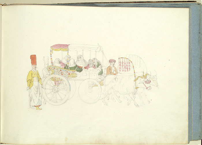 Study of Turkish Female Figures in a Carriage Drawn by Oxen