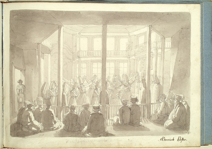 View of the Interior of a Dervish Temple with Dancers