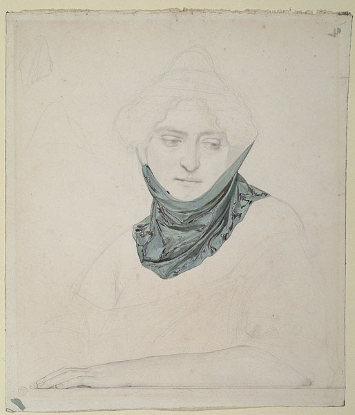 'Study for 'Cimabue's Celebrated Madonna...': Drapery for Female Figure at Window