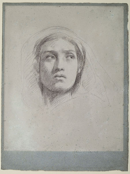 Study for 'Jezebel and Ahab': Head of Jezebel