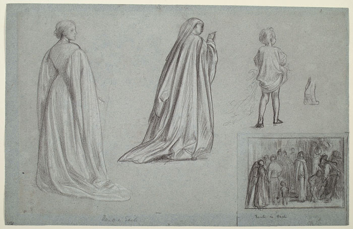 'Studies for 'Dante in Exile': Composition, Female Figures, Child, Foot of Child
