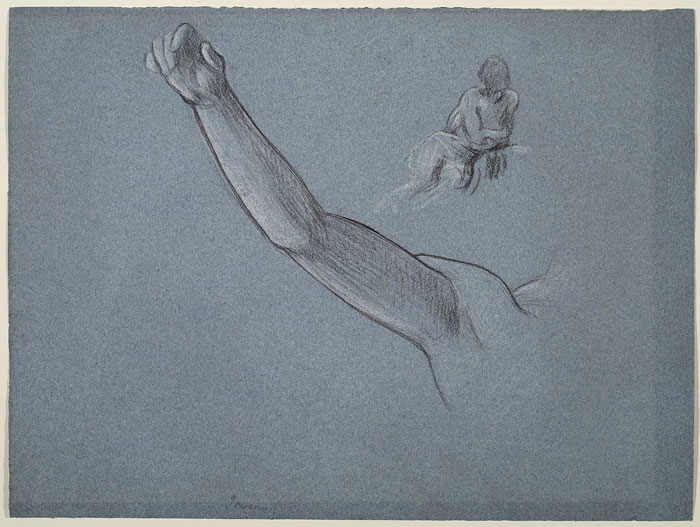 Study for 'Daedalus and Icarus': Arm of Icarus, Male Figure
