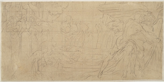 Study for 'Hercules Wrestling with Death for the Body of Alcestis': Composition