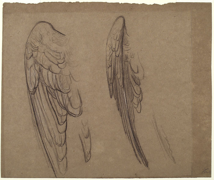 Studies for 'Elijah in the Wilderness': Wings of Angel
