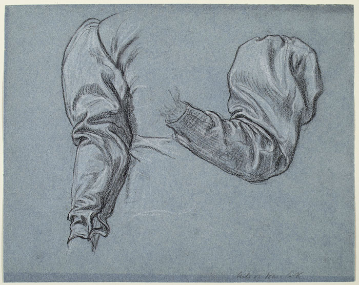 Studies for 'The Arts of Industry as Applied to War': Drapery for Male Figures