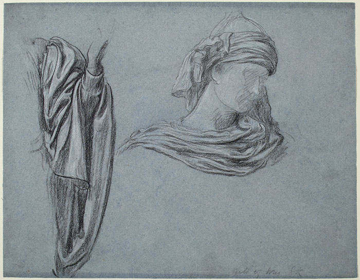 Study for 'The Arts of Industry as Applied to War': Male Figure, Drapery