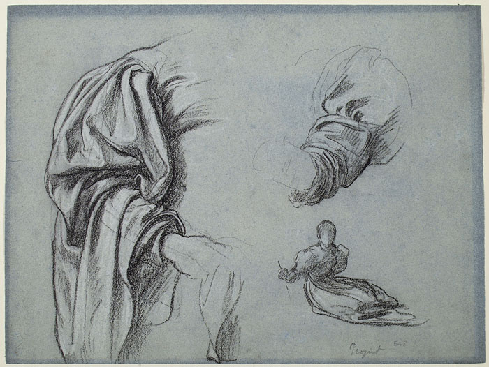 Study for 'The Arts of Industry as Applied to War': Drapery, Female Figure