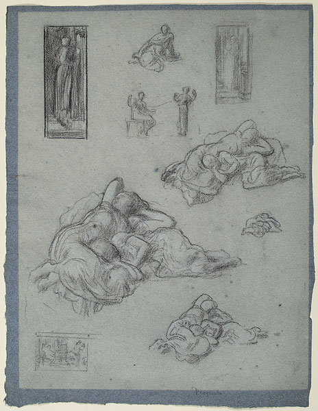 Studies for 'Nausicaa' and 'Winding the Skein': Composition, Female Figures
