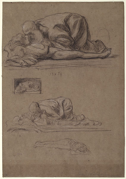 Study for 'Elisha Raising the Son of the Shunammite': Elisha, Boy, Composition