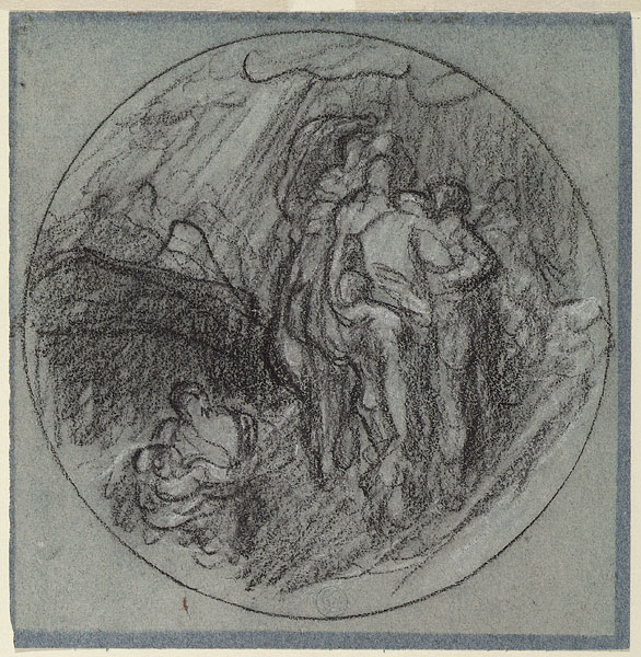 Study for 'And the sea gave up the dead which were in it': Composition