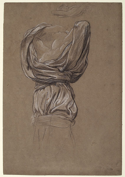 Study for 'And the sea gave up the dead which were in it': Drapery