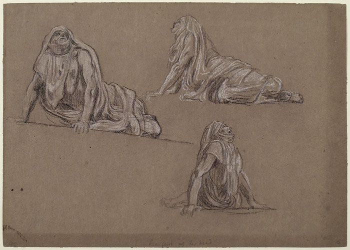 Study for 'And the sea gave up the dead which were in it': Male Figures