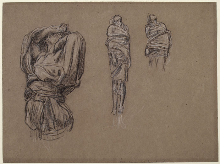 Study for 'And the sea gave up the dead which were in it': Male and Female Figures