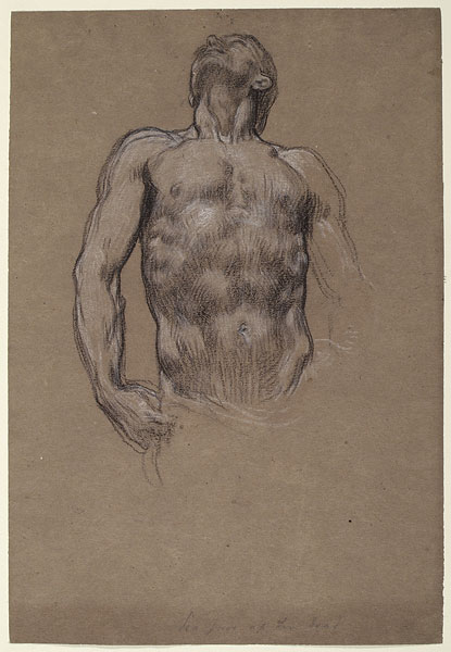 Study for 'And the sea gave up the dead which were in it': Male Figure