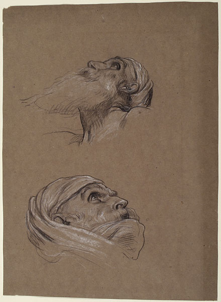 Study for 'And the sea gave up the dead which were in it': Male Heads