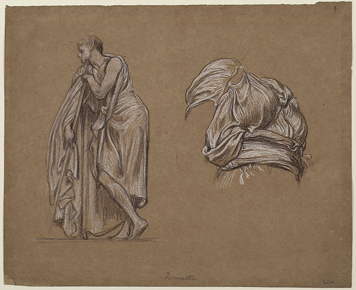 Study for 'The Dance': Male Figure, Drapery for Female Figure