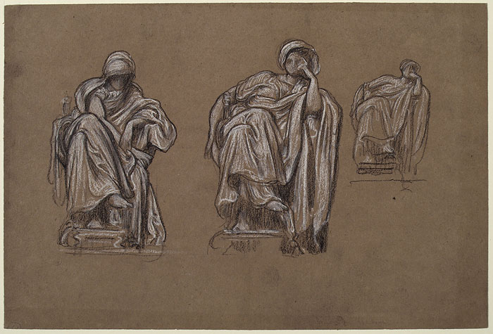 Study for 'The Marquand Ceiling' and 'Fatidica': Seated Female Figures