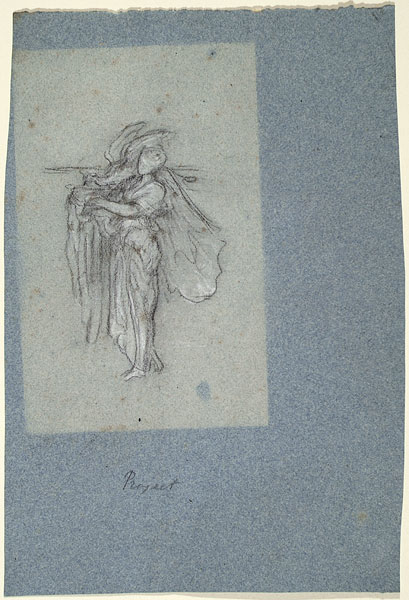 Study for 'A Girl Feeding Peacocks': Female Figure with Peacock