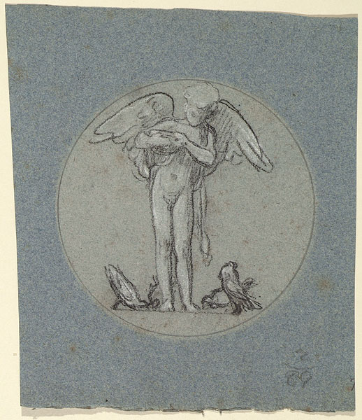Study for 'Cupid and Dove': Cherub, Doves