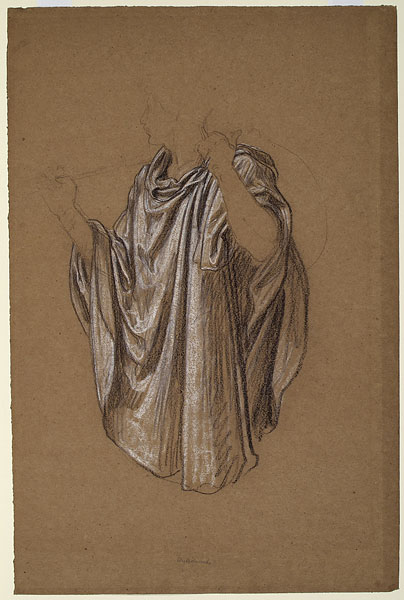 Study for 'Captive Andromache': Drapery for Male Figure